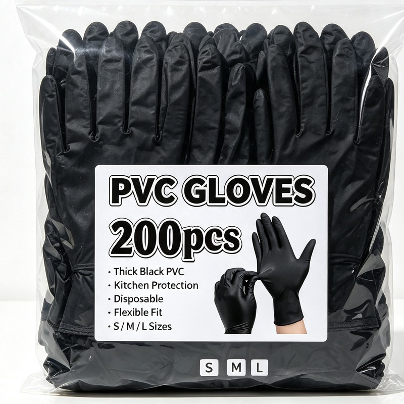 Latex Disposable Glove - Guanti Monouso Neri Unisex Senza Lattice