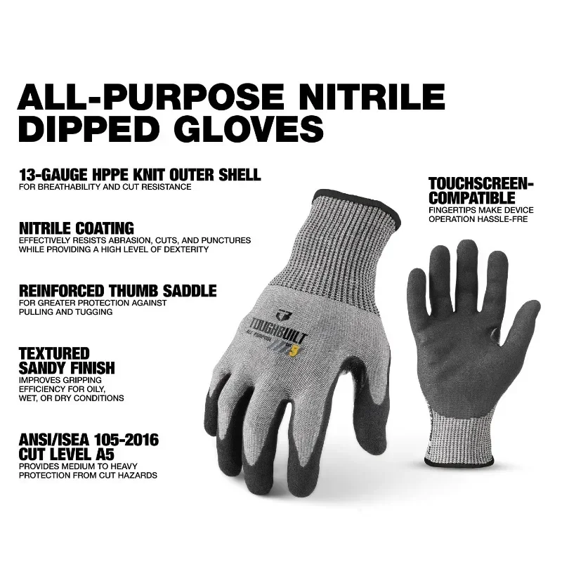 ToughBuilt TB-P2-112-5-L Nitri - Nitrile Mechanic Glove recensione e prezzo